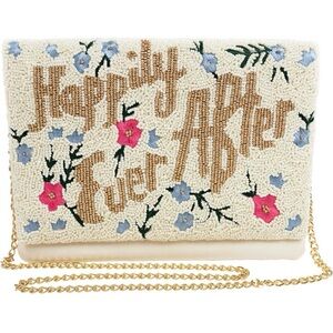 Pretty Robes Happily Ever After Beaded Bridal Clutch Purse for Bride to Be